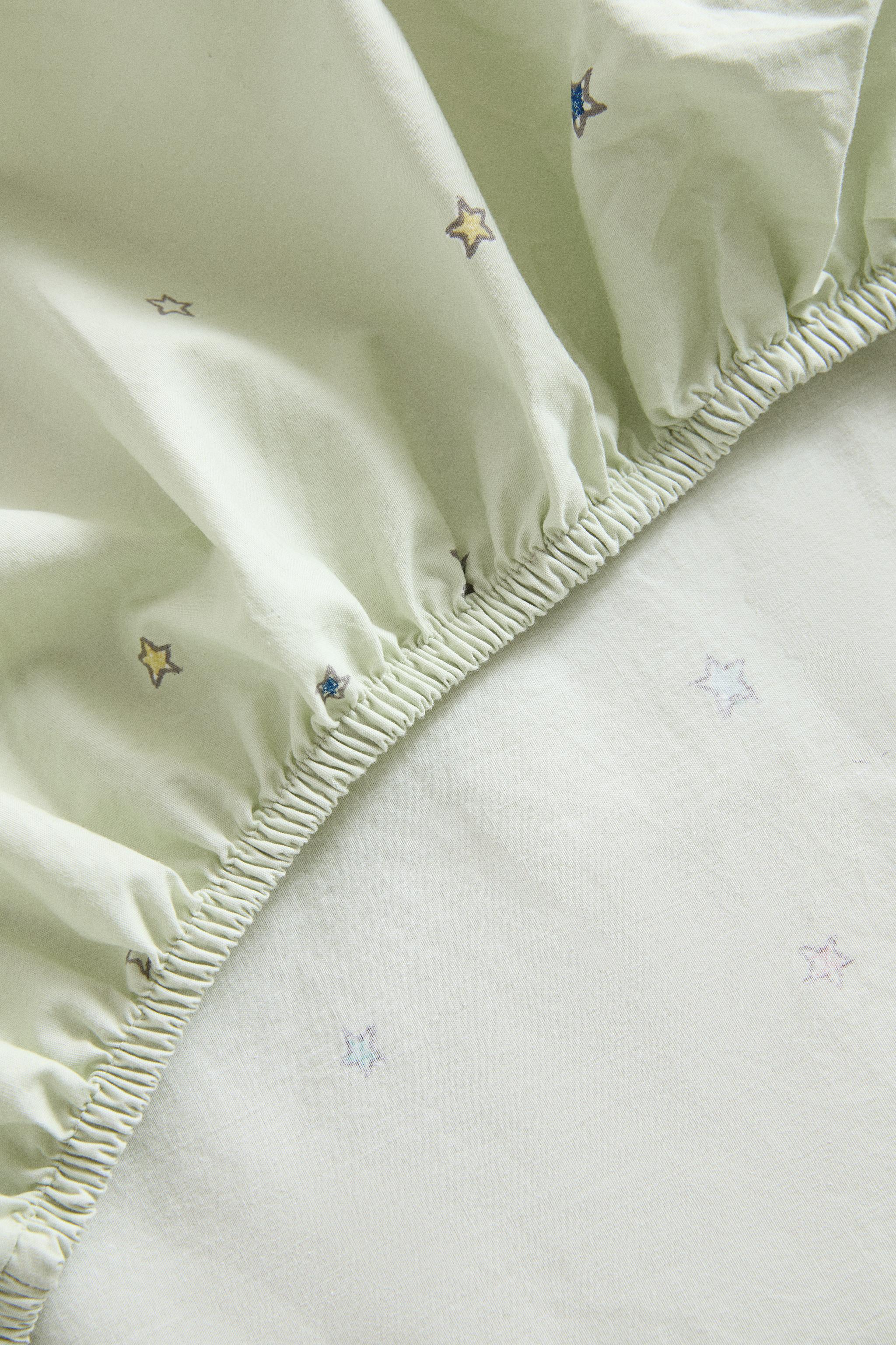 KIDS' COTTON STAR PRINT FITTED SHEET